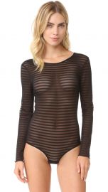 Hanky Panky After Midnight Shadow Stripe Bodysuit Black at Shopbop