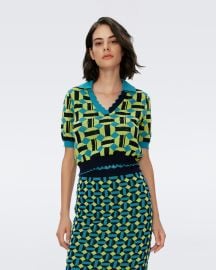 Hannah Knit Jacquard Top Diane von Furstenberg at Diane von Furstenberg