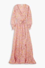 Hannah Luna floral print silk wrap maxi dress at The Outnet