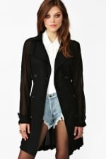 Hanna's black chiffon jacket on PLL at Nasty Gal