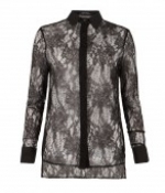 Hanna's black lace shirt at All Saints