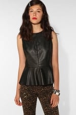 Hanna's black leather peplum top at Urban Outfitters at Urban Outfitters