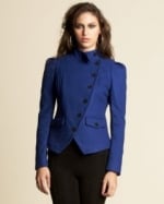 Hanna's blue coat from Bebe at Bebe