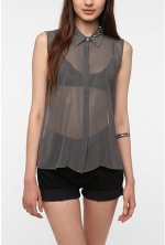 Hanna's grey studded shirt at Urban Outfitters