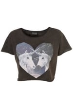 Hanna's unicorn crop top at Topshop at Topshop