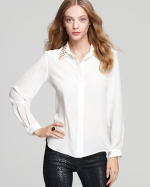 Hanna's white studded shirt at Bloomingdales at Bloomingdales