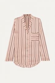 Hanro - Malie striped satin-piqu   pajama top at Net A Porter