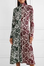 Hans Yolo flocked jersey midi dress at Net A Porter