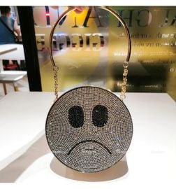 Happy and Sad Face Emoji Luxury Crystal Purse Little Luxuries Designs at Little Luxuries Designs