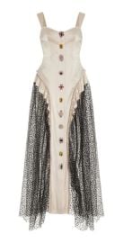 Harbison Soft Storm Ii Corseted Satin Tulle Maxi Dress in Ivory at Moda Operandi
