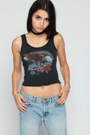 Harley Davidson Tank Top Crop Top Bald Eagle Shirt  at Etsy