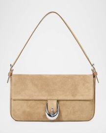 Harlow Buckle Suede Shoulder Bag at Neiman Marcus