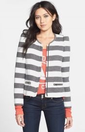 Harlowe and Graham Stripe Collarless Jacket at Nordstrom