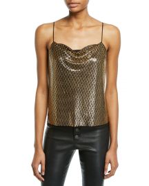 Harmon Drapey Chainmail Slip Tank Top at Neiman Marcus