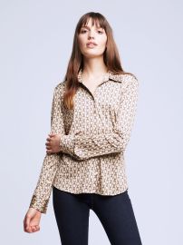 Harmony Blouse in TanDark Brown Three Tone Chain  at LAgence