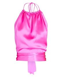 Harmur Tie-Back Silk Halter Top reg at Intermix