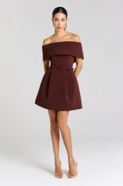 Harper Brown Dress NADINE MERABI at Nadine Merabi