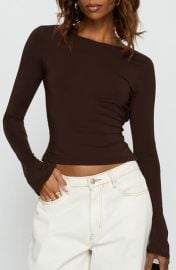 Harpur Long Sleeve Open Back Crop Top at Nordstrom