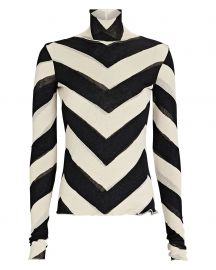 Harri Printed Mesh Turtleneck Top at Intermix