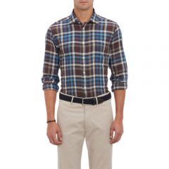 Hartford Plaid Herringbone Shirt at Barneys