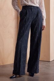 Hartwood Wool Pinstripe Trousers Navy - Welcome to the Fold LTD at The Fold London