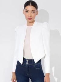 Harvey Puff Sleeve Jacket In Off White Alice Olivia at Alice + Olivia