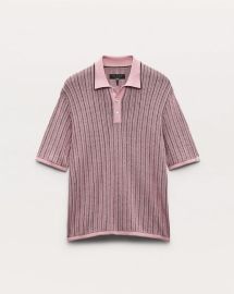 Harvey Striped Knit Polo Shirt - Grape rag amp bone at Rag & Bone