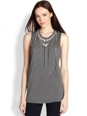 Haute Hippie - Embellished Muscle Tank at Saks Fifth Avenue