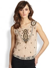 Haute Hippie - Embellished Silk Lace Top at Saks Fifth Avenue