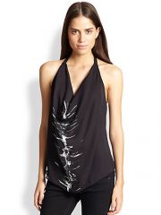 Haute Hippie - Silk Cowlneck Halter Top at Saks Fifth Avenue