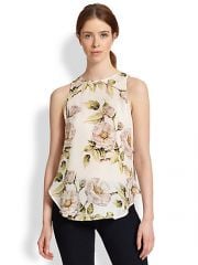 Haute Hippie - Silk Draped Cutout-Back Floral-Print Tank at Saks Fifth Avenue