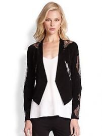 Haute Hippie - Suede Lace-Detail Blazer at Saks Fifth Avenue