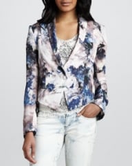 Haute Hippie Cropped Floral-Print Blazer at Neiman Marcus