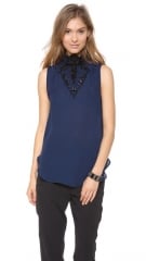 Haute Hippie Embellished Neck Blouse at Shopbop