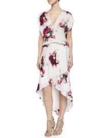 Haute Hippie Floral-Print Silk Drawstring Dress at Neiman Marcus