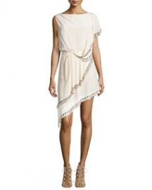 Haute Hippie GrommetNailhead-Trim Asymmetric Dress at Neiman Marcus