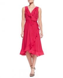 Haute Hippie Lay Me Down Ruffled Halter Long Wrap Dress at Neiman Marcus