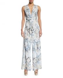 Haute Hippie Lounge Sleeveless V-Neck Cutout Jumpsuit   Neiman at Neiman Marcus