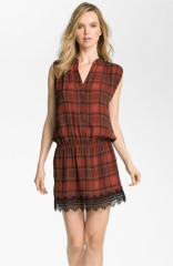 Haute Hippie Plaid Drop Waist Dress at Nordstrom