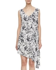 Haute Hippie Rose-Print Asymmetric Dress at Neiman Marcus