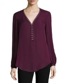 Haute Hippie Sagat Split-Sleeve Silk Blouse at Neiman Marcus