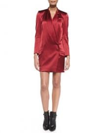 Haute Hippie Satin Tuxedo-Blazer Dress at Neiman Marcus