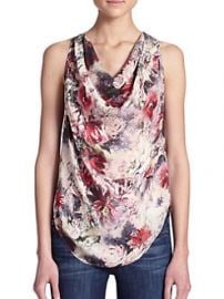 Haute Hippie Silk Floral Draped-Front Top at Saks Fifth Avenue