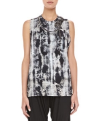 Haute Hippie Snakeskin-Printed Jersey Tank at Neiman Marcus