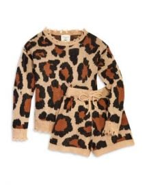 Hayden Los Angeles Girls  x27  Leopard Distressed Sweater  amp  Shorts Set - Big Kid Kids - Bloomingdale s at Bloomingdales