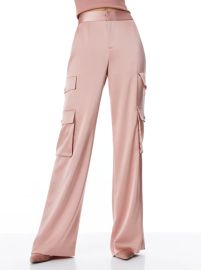 Hayes High Waisted Wide Leg Cargo Pant In Burnt Rose Alice And Olivia at Alice + Olivia