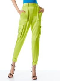 Hayes Straight Leg Cargo Pant In Citron Alice And Olivia at Alice + Olivia