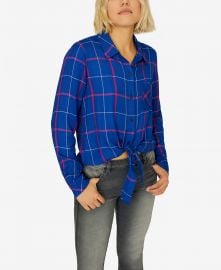 Hayley Plaid Tie-Front Shirt at Macys