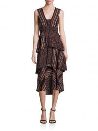 Hayley Scarf-Print Tiered Dress at Saks Off 5th