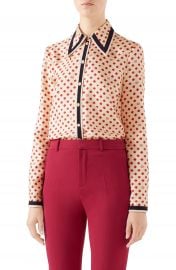 Heart  amp  Clover GG Silk Twill Blouse   Nordstrom at Nordstrom